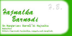 hajnalka barnodi business card